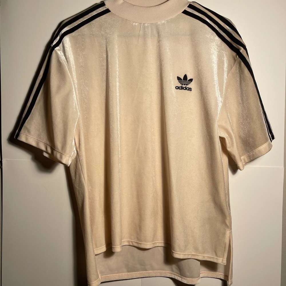 RARE light pink/cream Velvet Adidas shirt